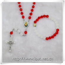 Multicolours Section Plastic Beads Rosary Set (IO-crs003)